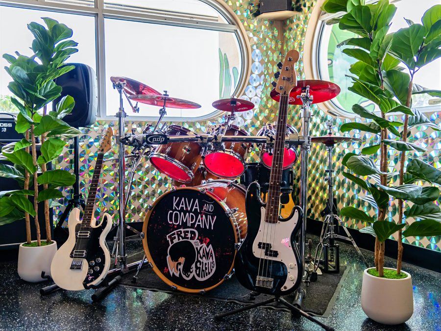 The live music stage at Kava and Company Jacksonville Beach